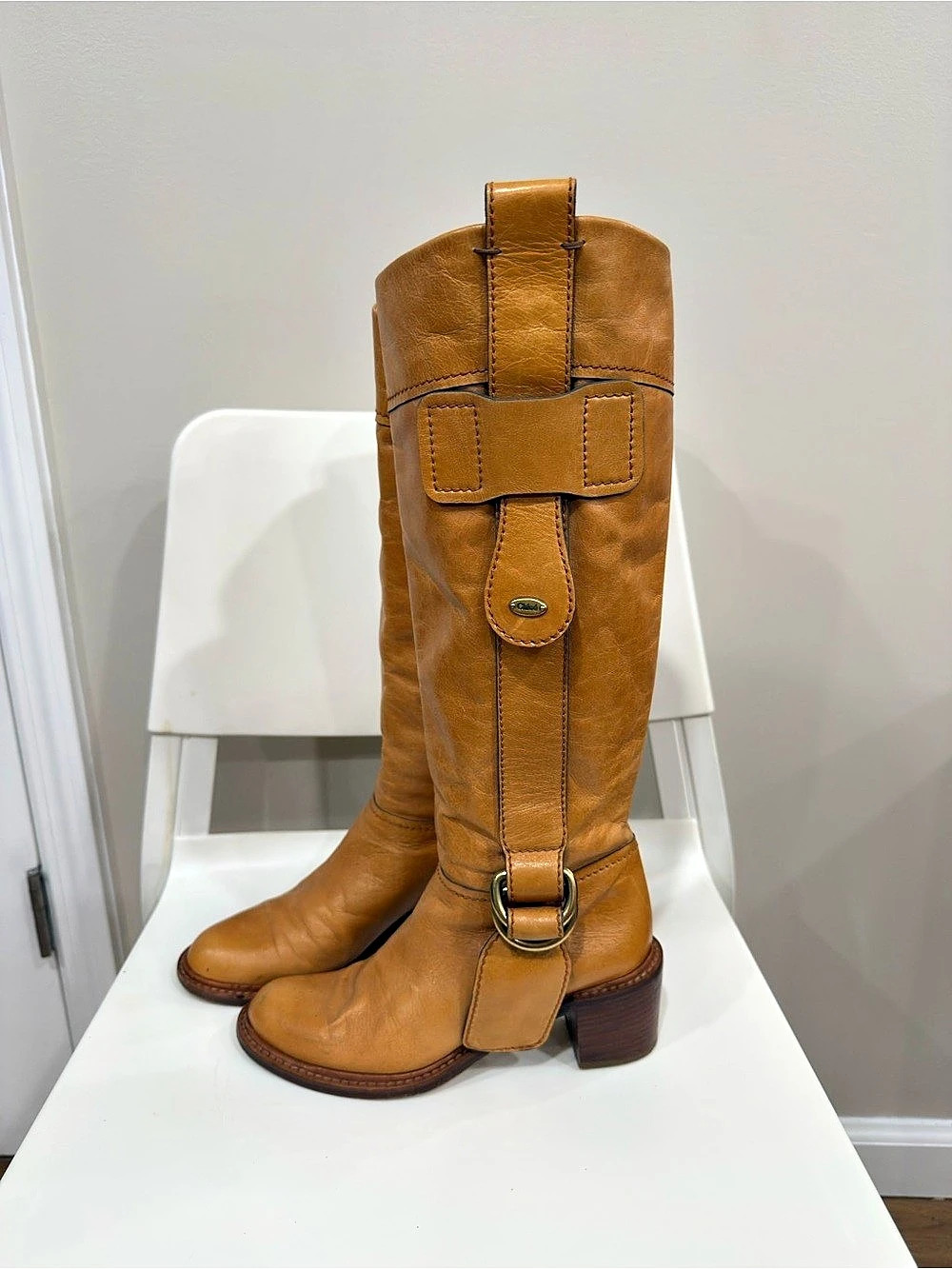 Chloé Leather Tall Heeled Boots EU 36 1/2